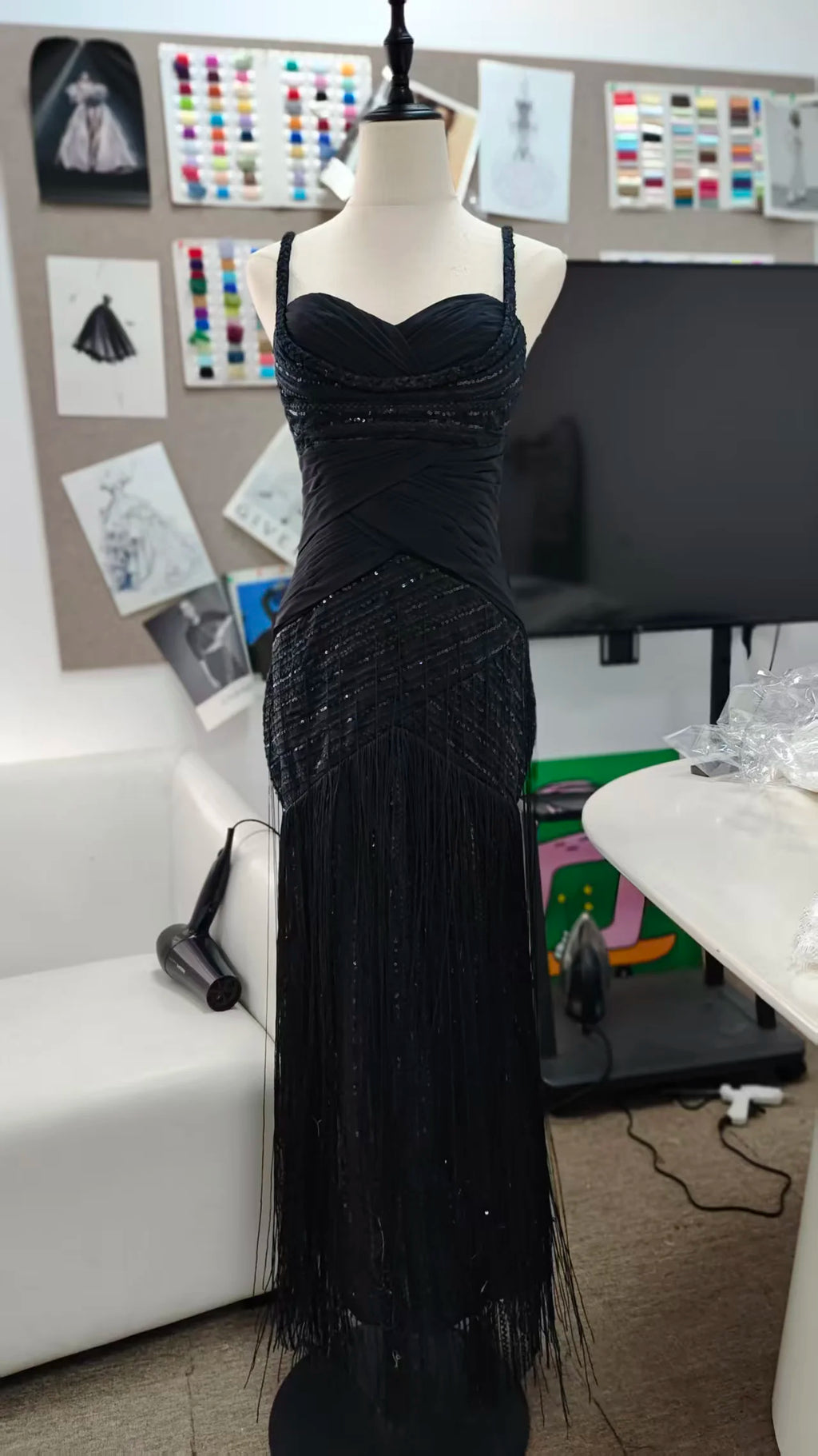Mila Spaghetti Strap Pleats Prom Dresses Mint Green Sleeveless Customized Formal Evening Sweep Train vestidos de fiesta 2025