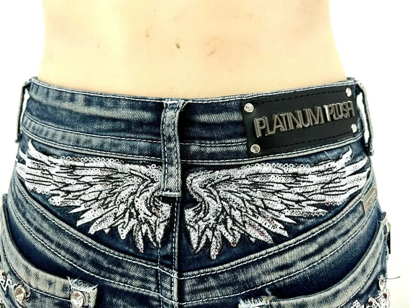 Women Rider Motorcycle Wing Rivet Embroidery Shorts Y2k Vintage Gothic Hot Girl Sexy Washed Denim Shorts Low Waist Mini Skirts