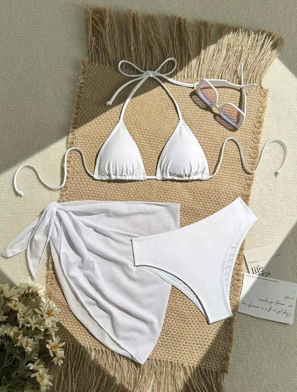 Women pink micro mini string bikini sets 4 pieces with mesh cover tops and skirt swimsuit bathing suit beach outfits biquini