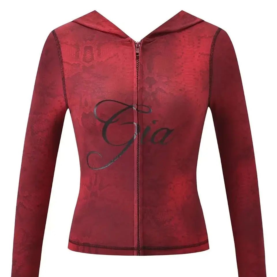 GIA New Velvet Zip-Up Hooded Jacket & Relaxed Loose Slim-Fit Pants Comfortable Minimalist Set in Blue