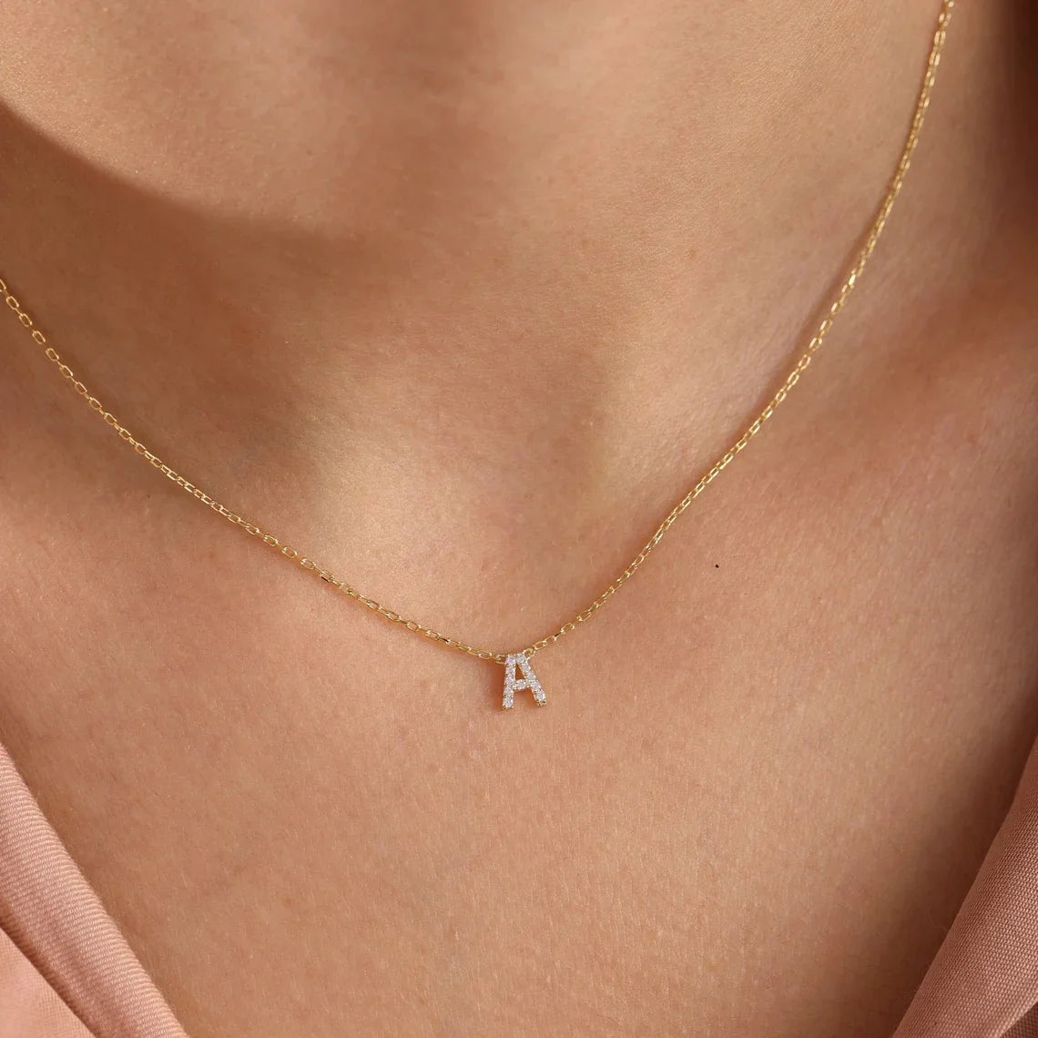 Mini Zircon Letter Choker Necklace for Women Delicate Gold Color Alphabet Charms Pendant Necklace Trendy Party Jewelry Gifts