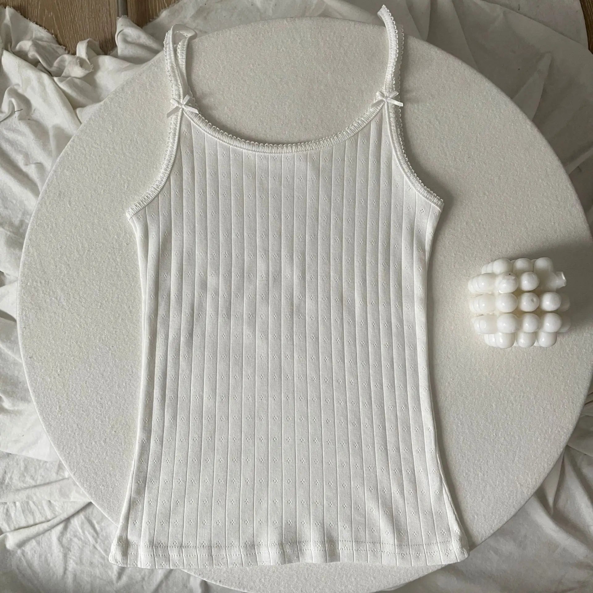 Floral Print Lace Trim Camis Women Summer New Bow Slim Sleeveless Crop Tops Vest Sweet Cute Sexy Preppy Style Tank Top Y2k Chic