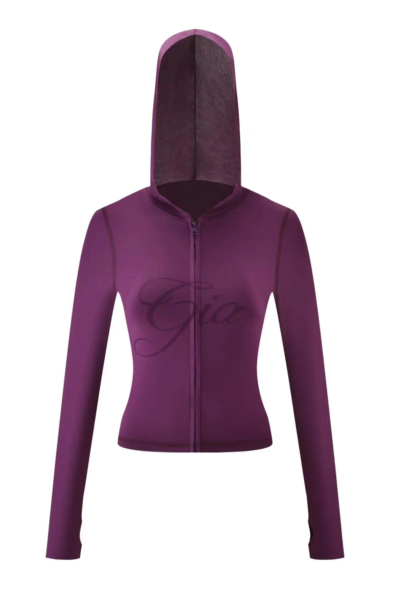 GIA New Velvet Zip-Up Hooded Jacket & Relaxed Loose Slim-Fit Pants Comfortable Minimalist Set in Blue