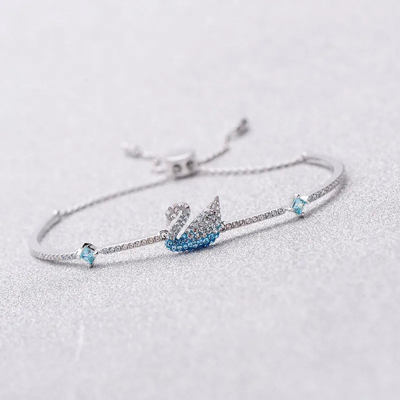 Lightweight and Luxurious Temperament, Crystal Swan Jewelry, Women's Bracelets, Exquisite Earrings,daily Wear, Clothing Matching