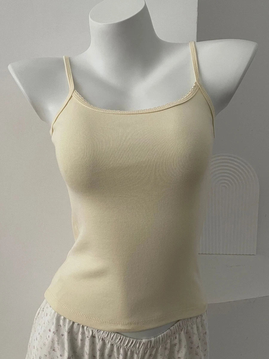 Floral Print Lace Trim Camis Women Summer New Bow Slim Sleeveless Crop Tops Vest Sweet Cute Sexy Preppy Style Tank Top Y2k Chic