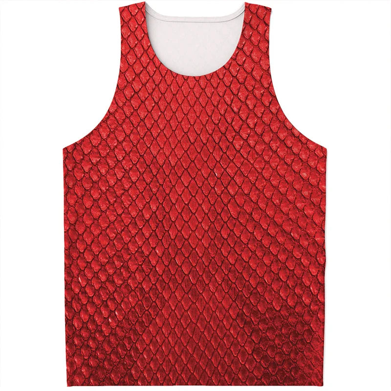 Punk Snake Skin Graphic Tank Tops Men Women Sleeveless Beach Vest Cool 3D Printed Tee Shirt Tops Oversized Summer Streetwear