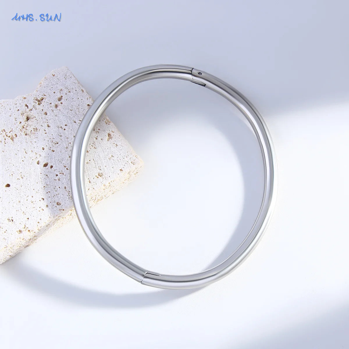 MHS.SUN Simple Cross Stainless Steel Bangle Can Open Bracelet For Women Men Waterproof Gold Color Daily Cuff Jewelry 1PC