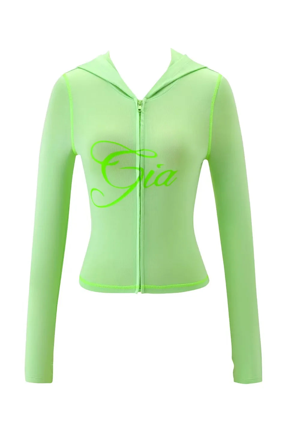 gia slim fit letter printed open thread design hooded zipper short jacket pants set