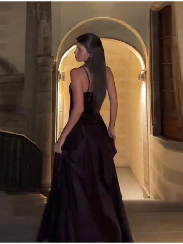 Elegant Corset Evening Gown For Women Spaghetti Strap Deep V Neck Backless Formal Prom Party Cocktail Maxi Dress 2026