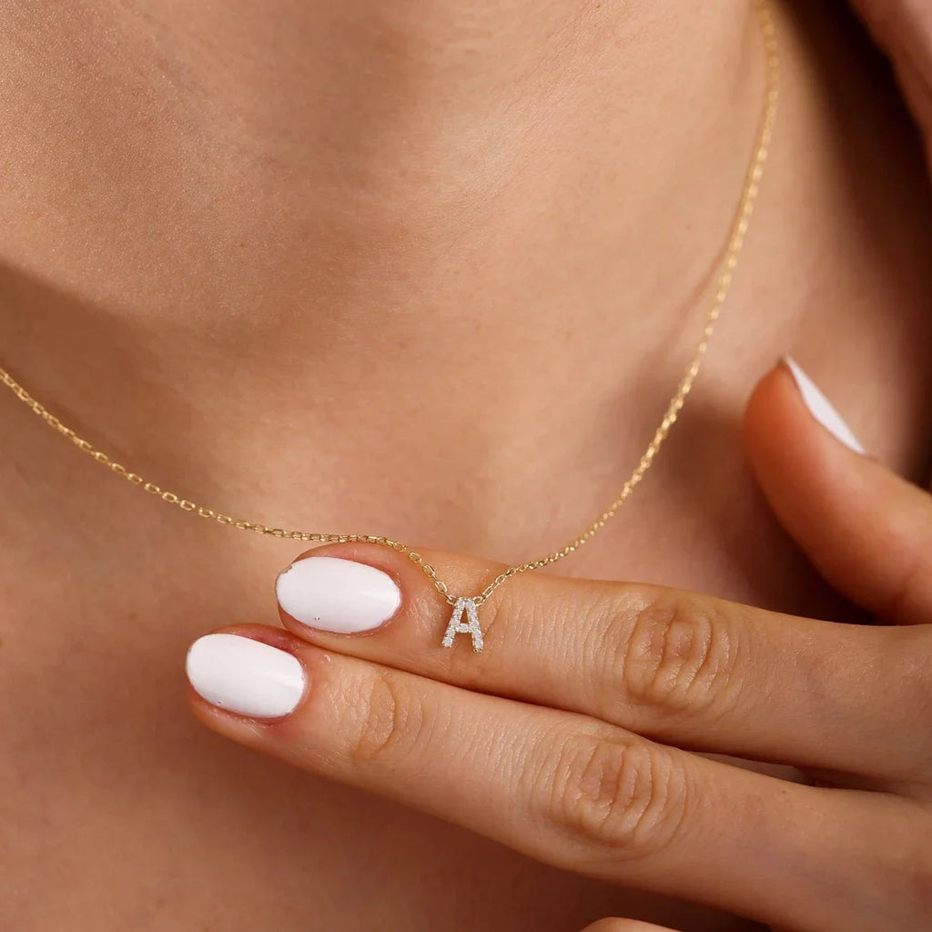 Mini Zircon Letter Choker Necklace for Women Delicate Gold Color Alphabet Charms Pendant Necklace Trendy Party Jewelry Gifts