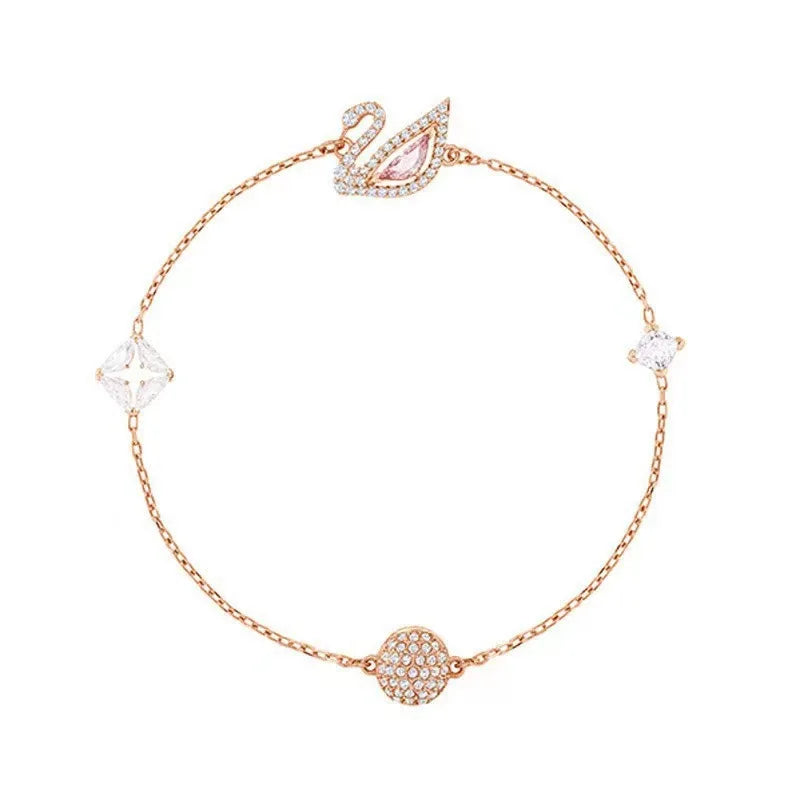 Lightweight and Luxurious Temperament, Crystal Swan Jewelry, Women's Bracelets, Exquisite Earrings,daily Wear, Clothing Matching