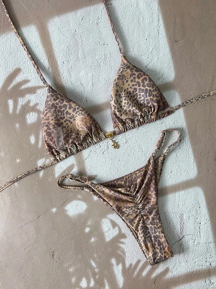 Sexy Leopard Push Up Bikinis Two Piece Bathing Suits 2026 Micro Bikini Sets Women Swimsuit Beach Wear Thong Swimwear for Female