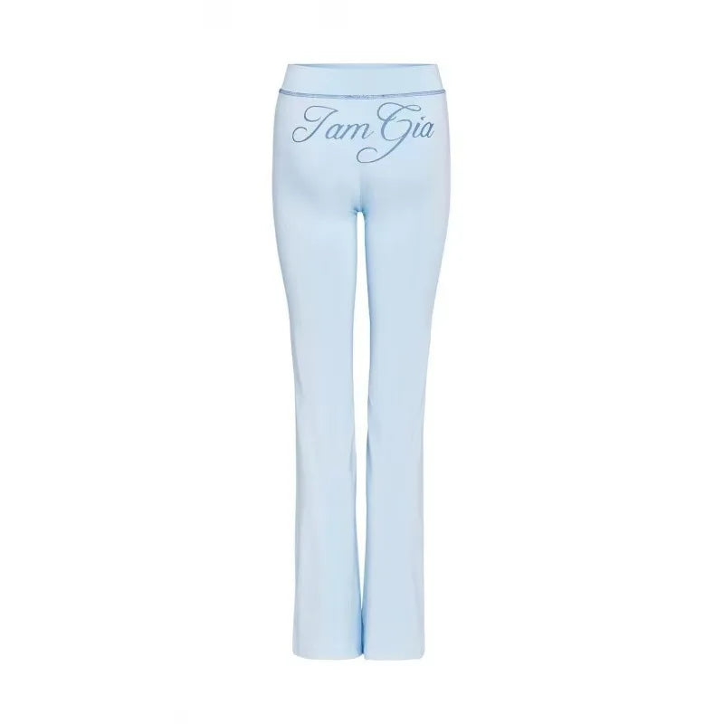 GIA New Velvet Zip-Up Hooded Jacket & Relaxed Loose Slim-Fit Pants Comfortable Minimalist Set in Blue