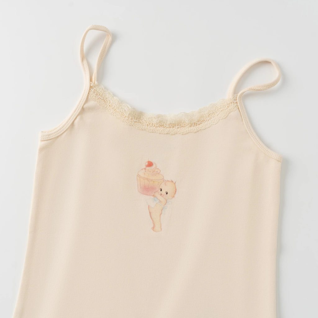 Cute Cartoon Lace Trim Tank Tops Women Summer New Slim Cotton Sleeveless Vests Vintage Sweet Preppy Style Camisole Y2K Clothes