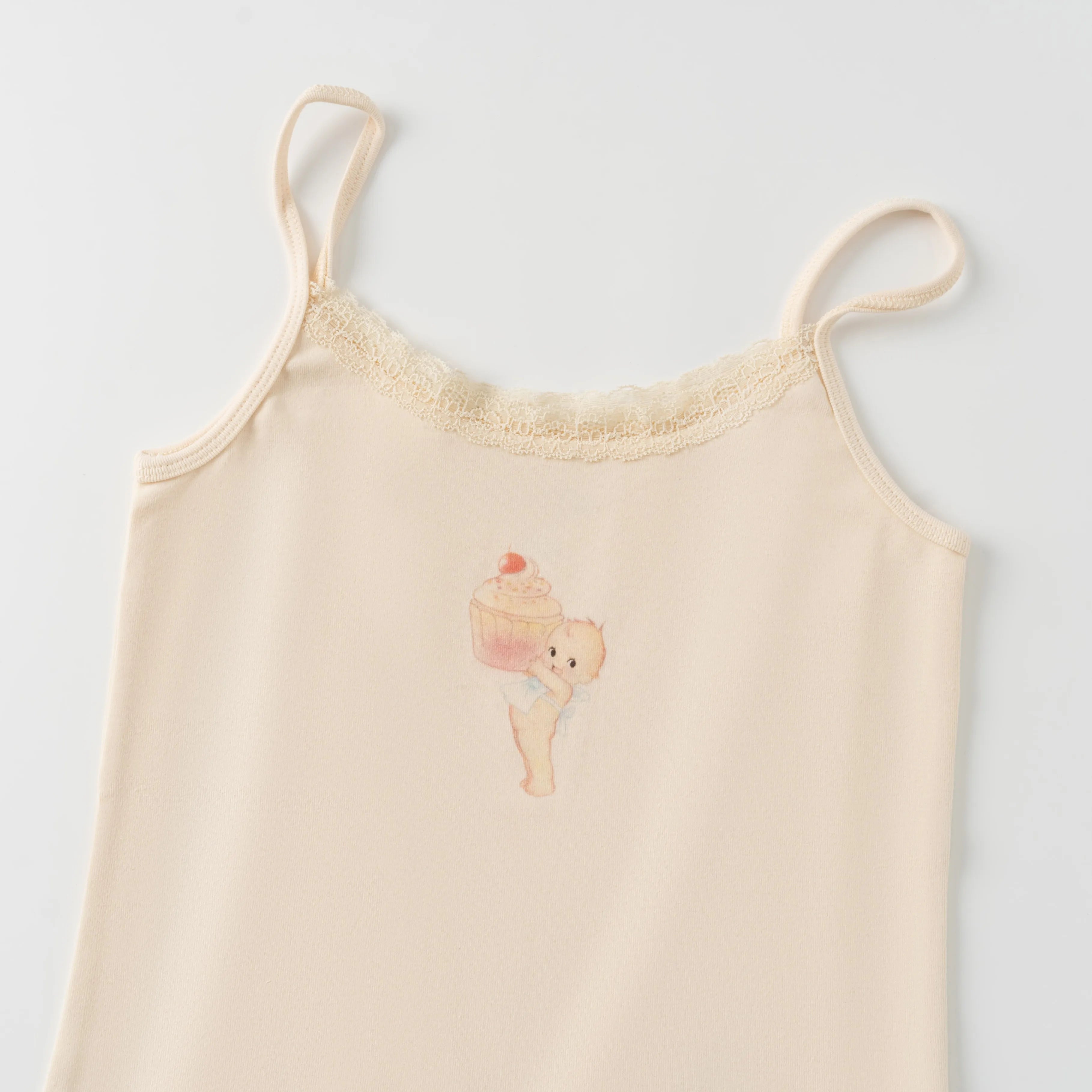 Cute Cartoon Lace Trim Tank Tops Women Summer New Slim Cotton Sleeveless Vests Vintage Sweet Preppy Style Camisole Y2K Clothes