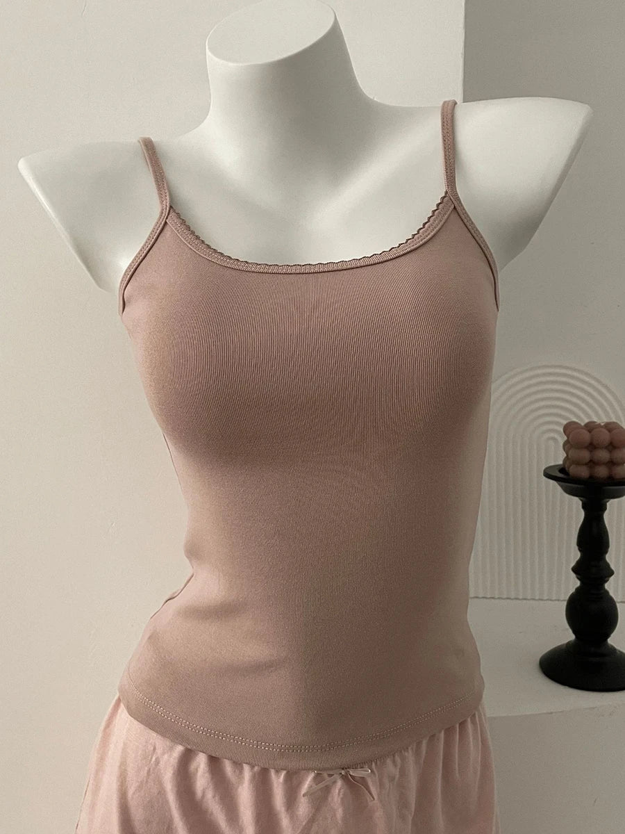 Floral Print Lace Trim Camis Women Summer New Bow Slim Sleeveless Crop Tops Vest Sweet Cute Sexy Preppy Style Tank Top Y2k Chic
