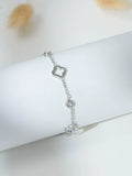 New Stainless Steel Hollow Clover Flower Necklace Bracelet Earnail Set for Women's Versatile Gift Accessories