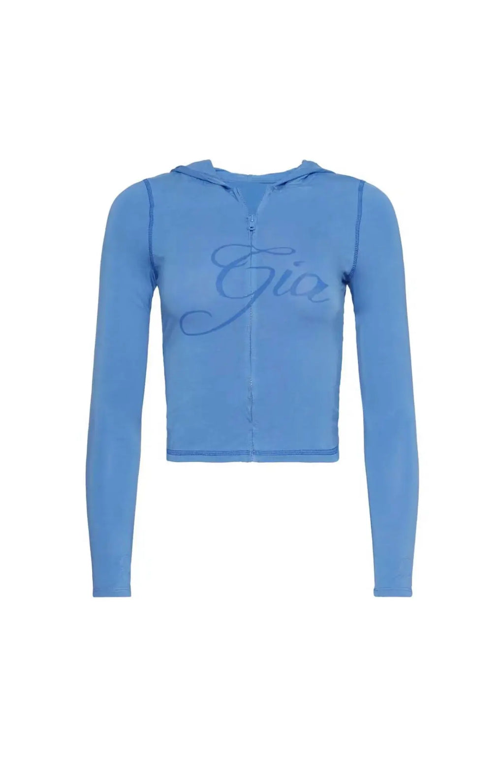 GIA New Velvet Zip-Up Hooded Jacket & Relaxed Loose Slim-Fit Pants Comfortable Minimalist Set in Blue
