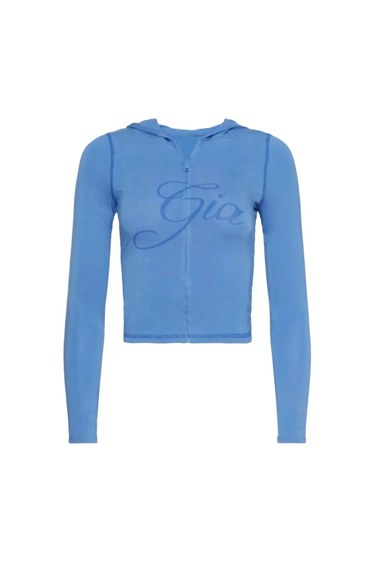 GIA New Velvet Zip-Up Hooded Jacket & Relaxed Loose Slim-Fit Pants Comfortable Minimalist Set in Blue