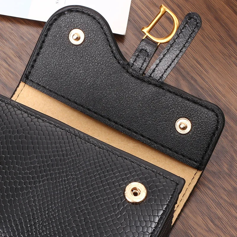 Women Luxury Card Holder Short Mini PU Wallet Letter Printed Multi Card Small Multi Functional Clutch Bag