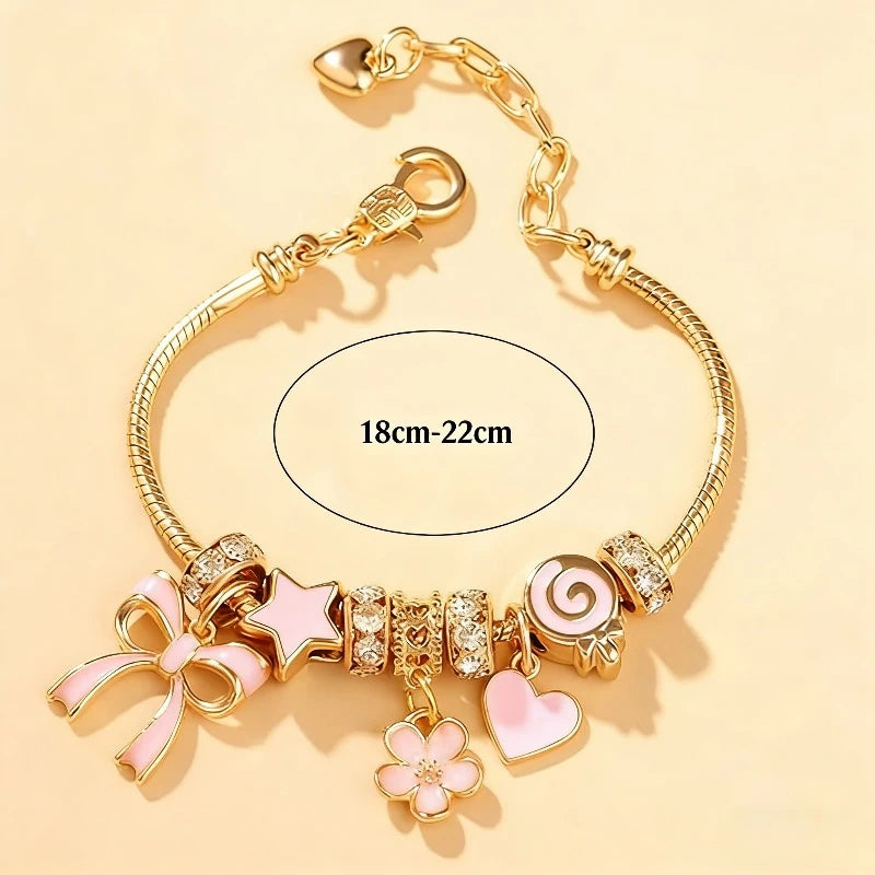 adjustable heart shaped bracelet Women bow heart shaped fashion bracelet jewelry daily accessories Valentine Day gifts