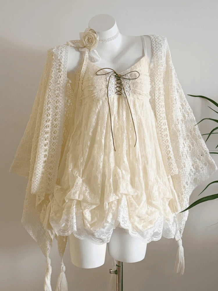 Beach Style Y2k 2 Piece Sets Women Casual Y2k Crop Top + Mini Skirts Corset Vest Korean Fashion Sexy Vintage Suits Chic Outwear