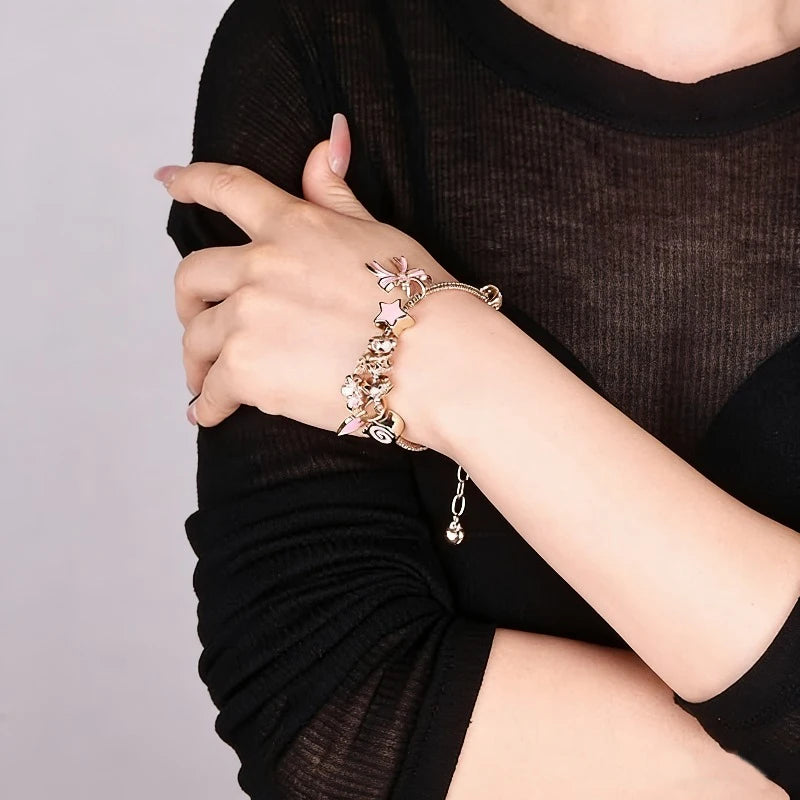 adjustable heart shaped bracelet Women bow heart shaped fashion bracelet jewelry daily accessories Valentine Day gifts