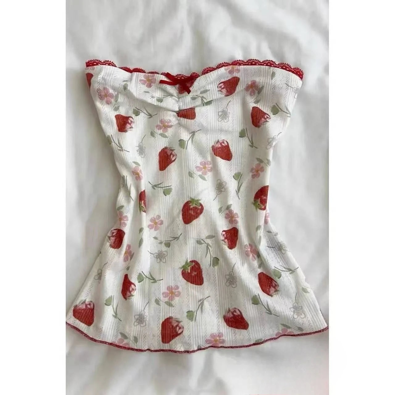 Summer Sweet Chic Design Lace Spliced Halter Tanks Slim Fit Flower Prints Hotsweet Backless Women Blouses Korean Fashion