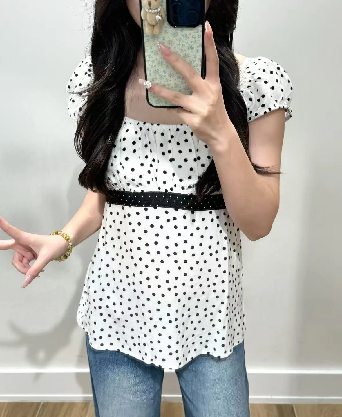 Pink Floral Print Cinched T-shirt Blouse Women Sexy Folds Square Collar Lace-up T-shirts Summer Sweet Vintage Backless Tops Tees