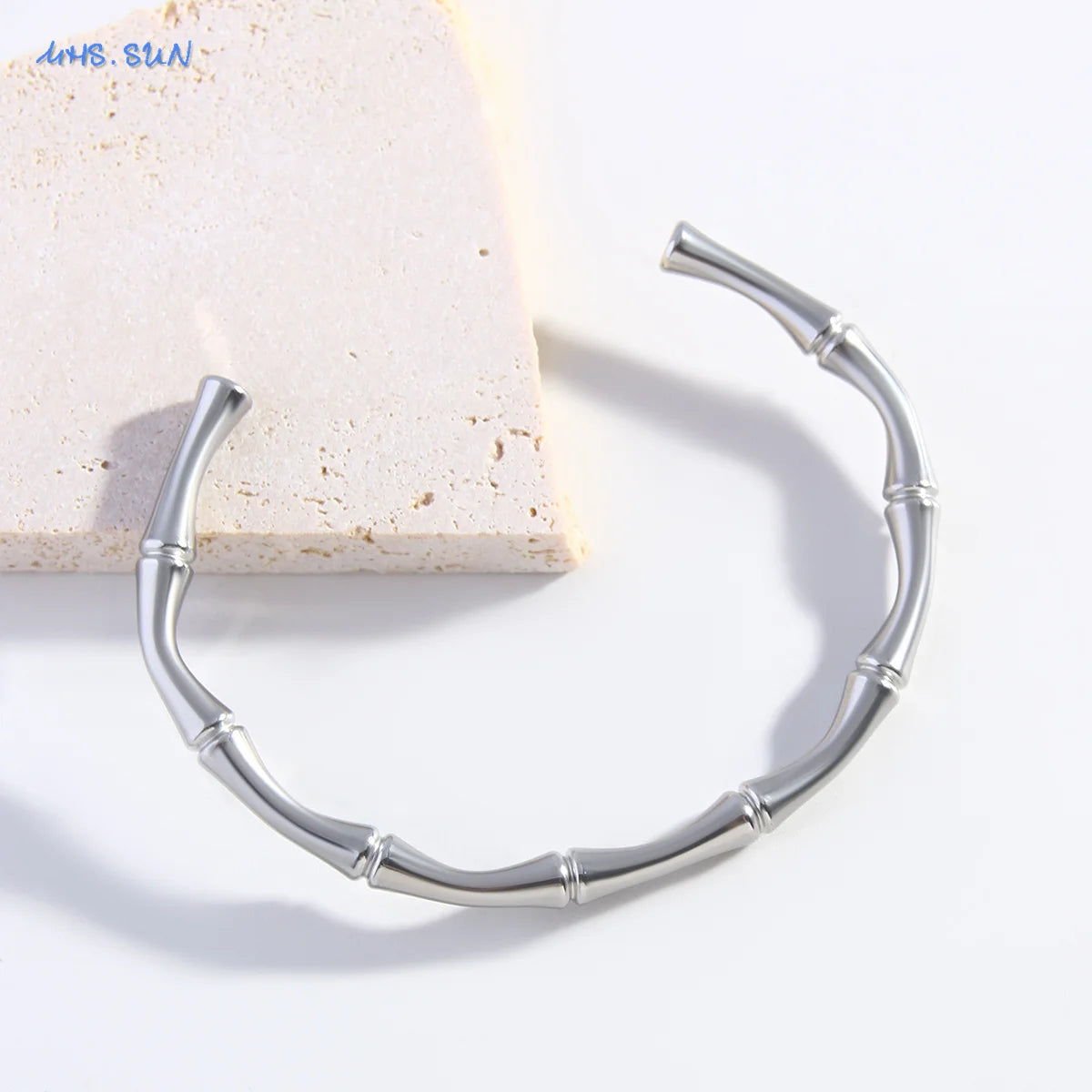 MHS.SUN Simple Cross Stainless Steel Bangle Can Open Bracelet For Women Men Waterproof Gold Color Daily Cuff Jewelry 1PC