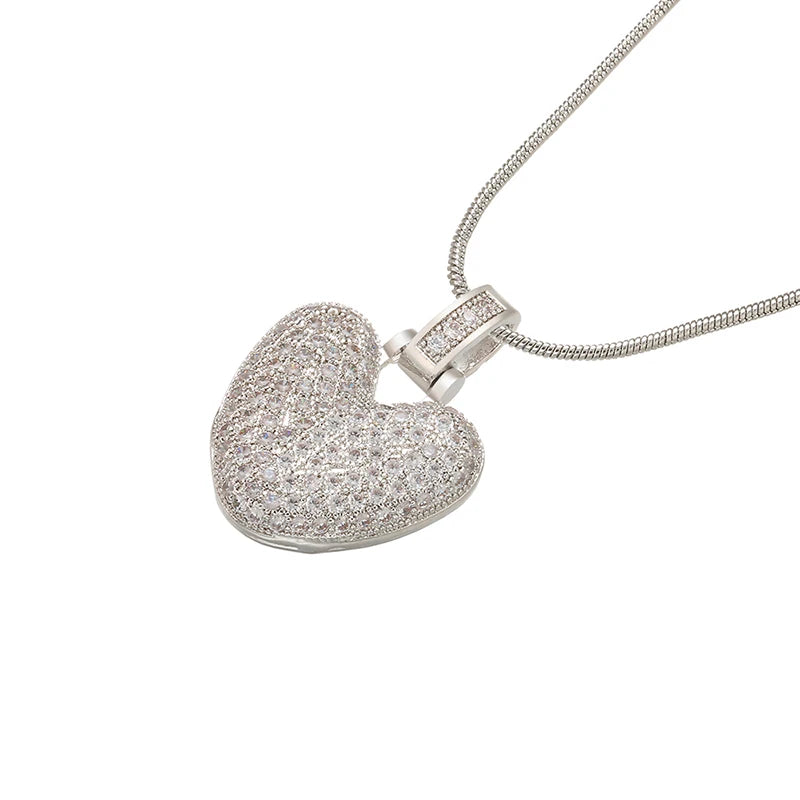 ZHUKOU Silver color Bubble initial letters necklaces 26 letters pendants necklaces for women Brass CZ Jewelry wholesale VL34