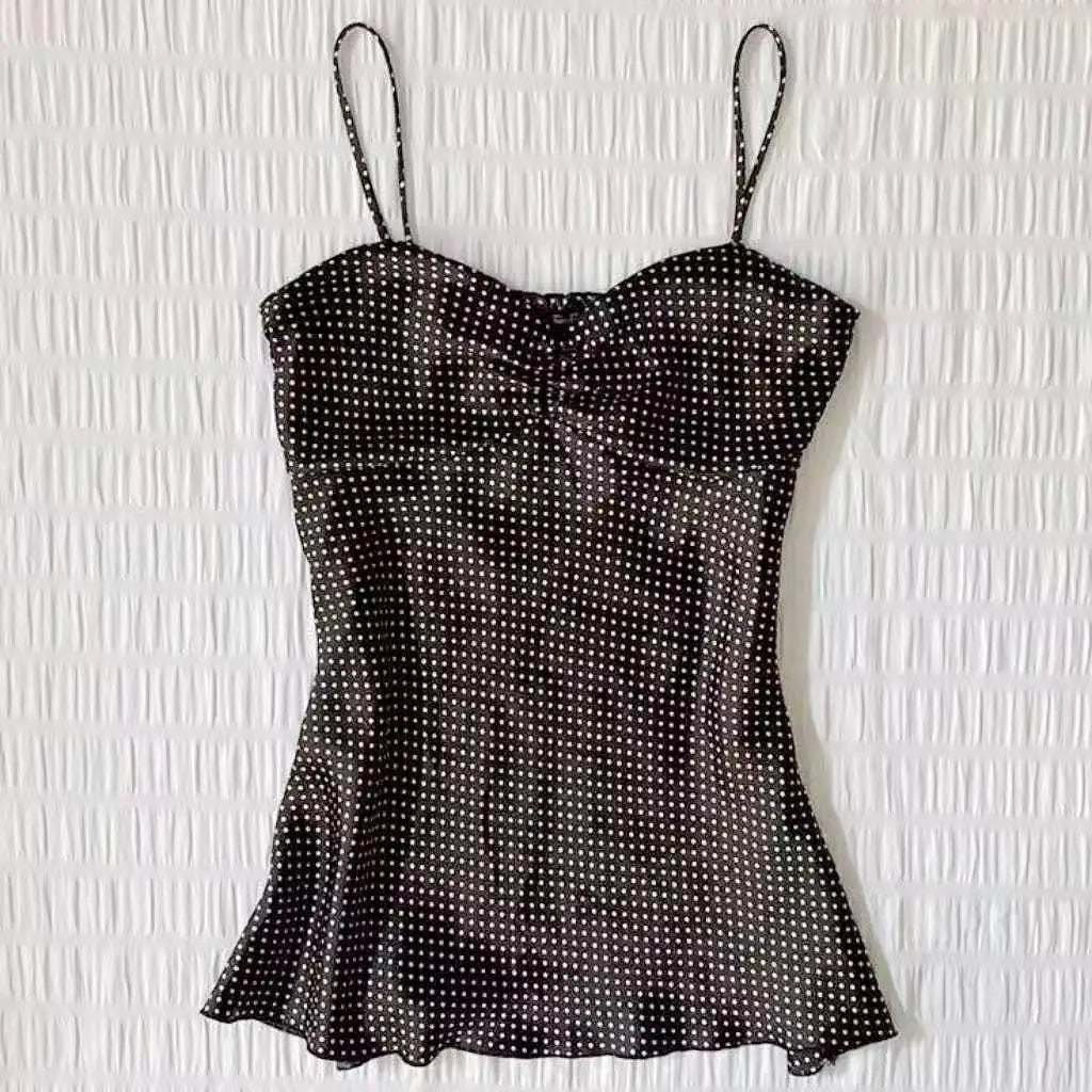 Summer Sweet Chic Design Lace Spliced Halter Tanks Slim Fit Flower Prints Hotsweet Backless Women Blouses Korean Fashion