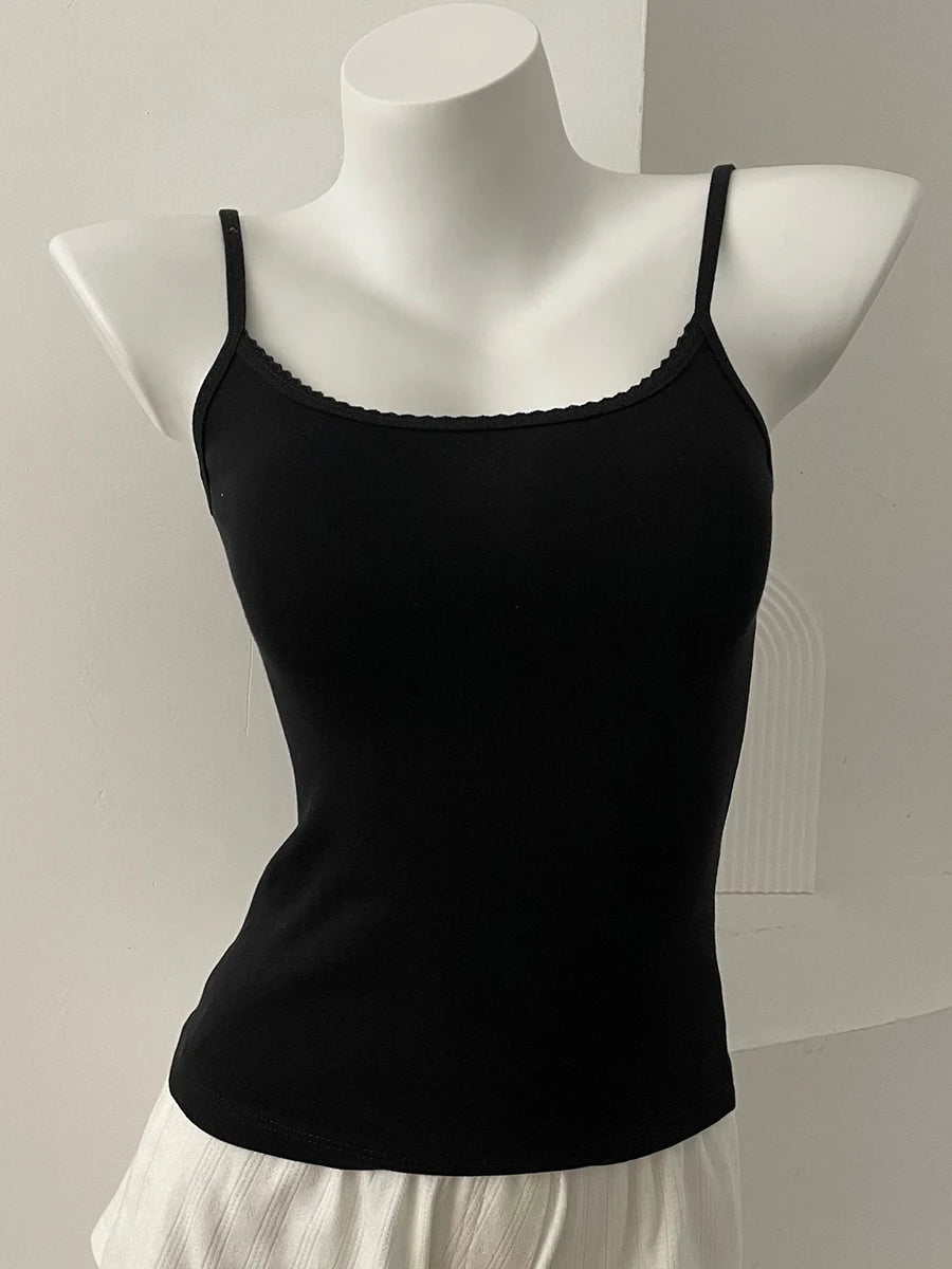 Floral Print Lace Trim Camis Women Summer New Bow Slim Sleeveless Crop Tops Vest Sweet Cute Sexy Preppy Style Tank Top Y2k Chic