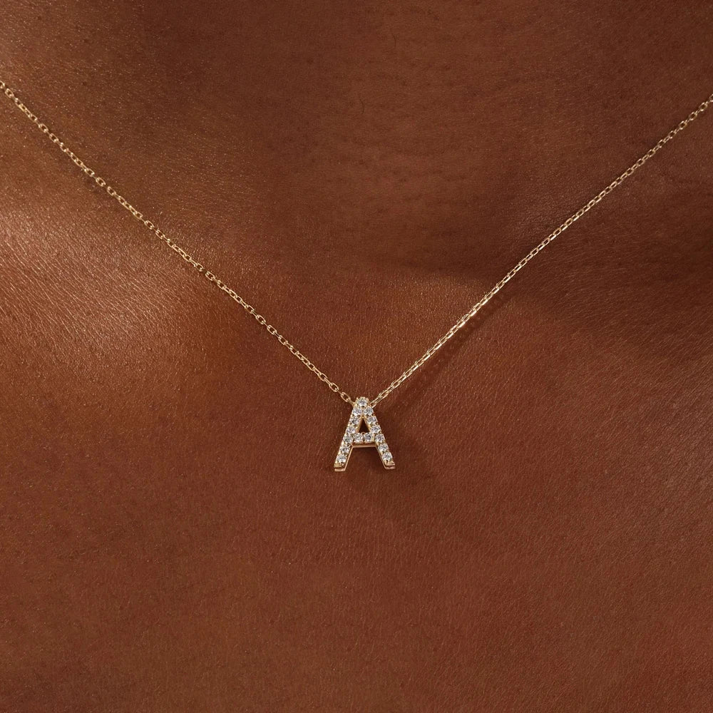 Mini Zircon Letter Choker Necklace for Women Delicate Gold Color Alphabet Charms Pendant Necklace Trendy Party Jewelry Gifts