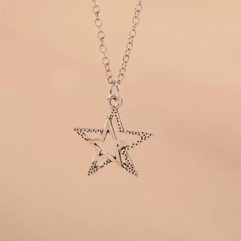 Sparking Silver Color Y2K Crystal Sun Moon Necklaces for Women Star Pendants Necklace Chain Girls Jewelry Gifts
