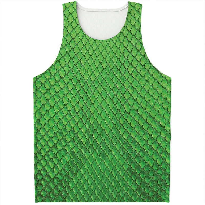 Punk Snake Skin Graphic Tank Tops Men Women Sleeveless Beach Vest Cool 3D Printed Tee Shirt Tops Oversized Summer Streetwear