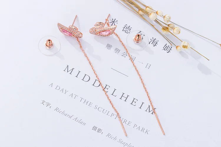 Lightweight and Luxurious Temperament, Crystal Swan Jewelry, Women's Bracelets, Exquisite Earrings,daily Wear, Clothing Matching