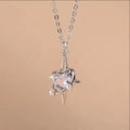 Sparking Silver Color Y2K Crystal Sun Moon Necklaces for Women Star Pendants Necklace Chain Girls Jewelry Gifts