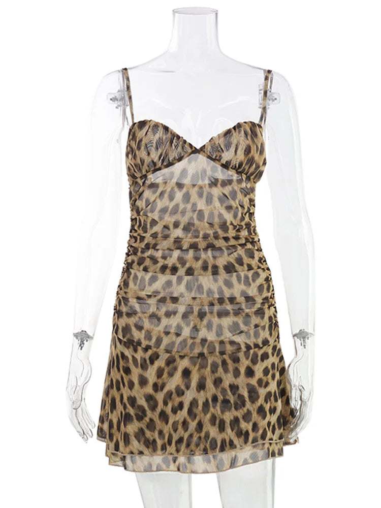 CNYISHE Leopard Pints Camisoles Sheath Fashion Women Dresses Sxexy Club Chic Bodycon Party Casual Outfits Female Vestidos
