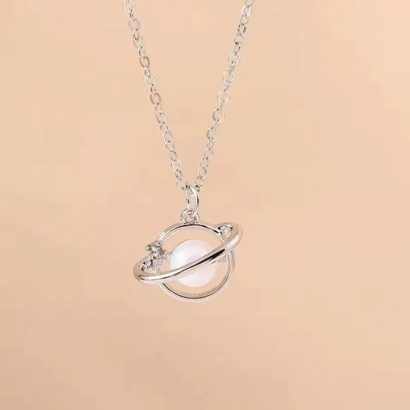 Sparking Silver Color Y2K Crystal Sun Moon Necklaces for Women Star Pendants Necklace Chain Girls Jewelry Gifts