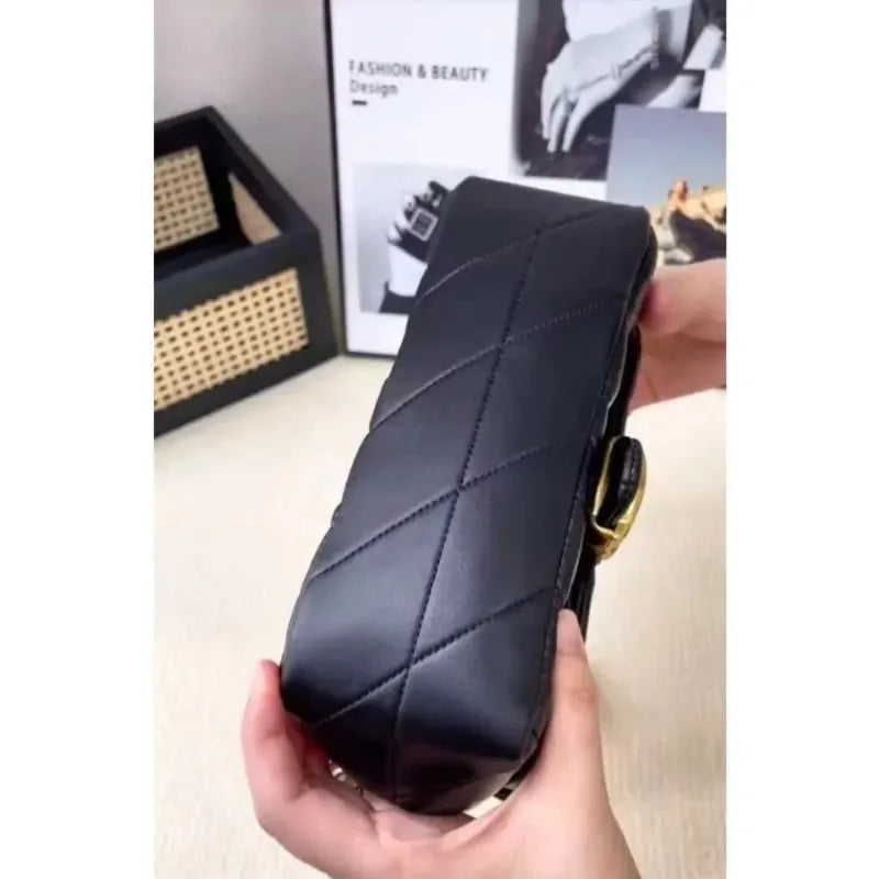 High quality black diamond patterned chain bag crossbody messenger bag small square bag chain bag