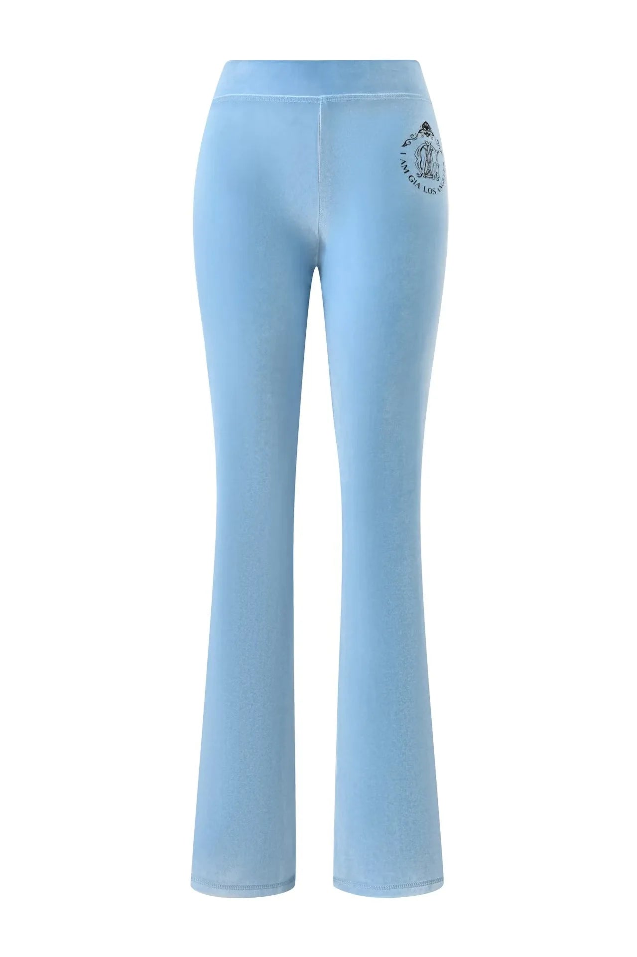 GIA New Velvet Zip-Up Hooded Jacket & Relaxed Loose Slim-Fit Pants Comfortable Minimalist Set in Blue