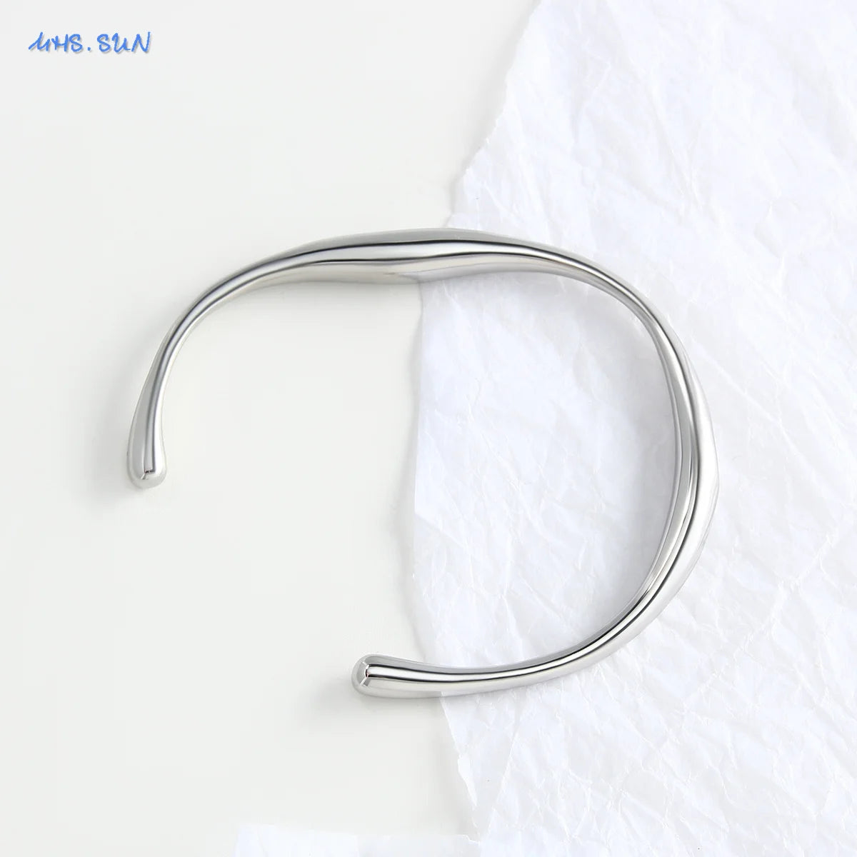 MHS.SUN Simple Cross Stainless Steel Bangle Can Open Bracelet For Women Men Waterproof Gold Color Daily Cuff Jewelry 1PC