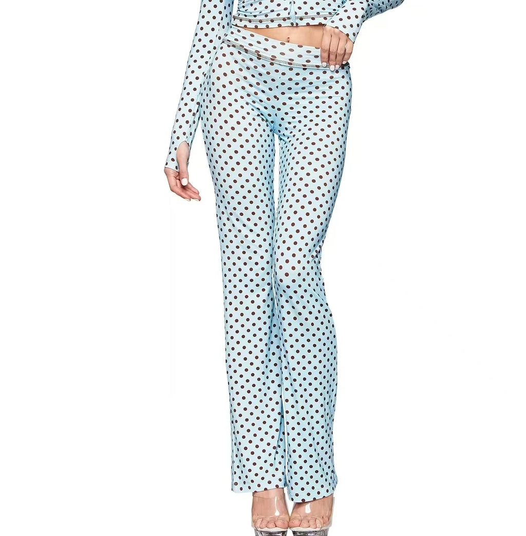 GIA New Velvet Zip-Up Hooded Jacket & Relaxed Loose Slim-Fit Pants Comfortable Minimalist Set in Blue